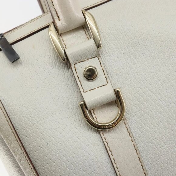 GUCCI Abby Mini Boston Bag Leather White Gold - Picture 10 of 16